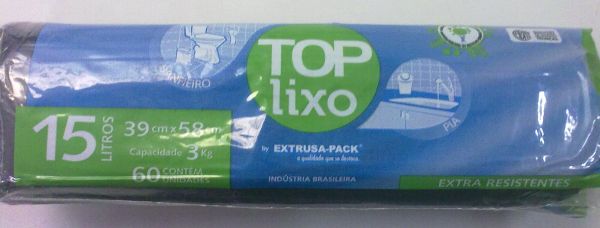 Saco preto para lixo em rolo 15 L